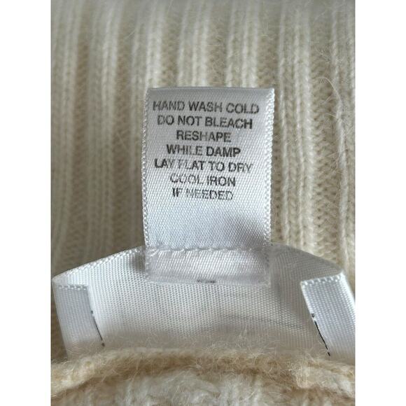 Ann Taylor Loft Sweater Size S Ivory Angora Rabbit Hair Blend Open Cardigan - Picture 8 of 11